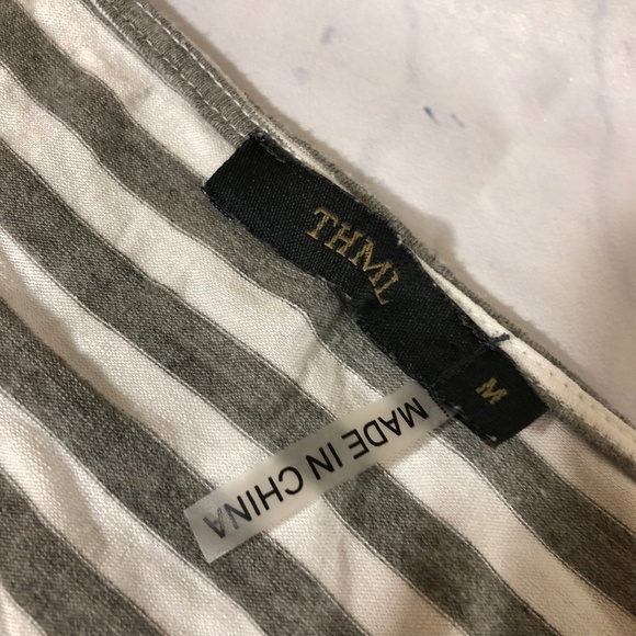 THML Grey White & Orange Striped Embroidered Top - Picture 3 of 7
